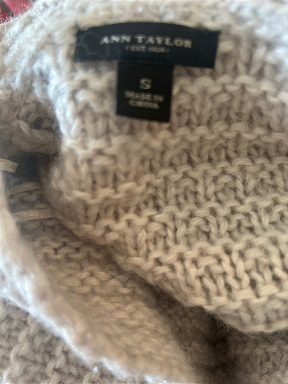 Ann Taylor Cream Knit Turtleneck Sweater